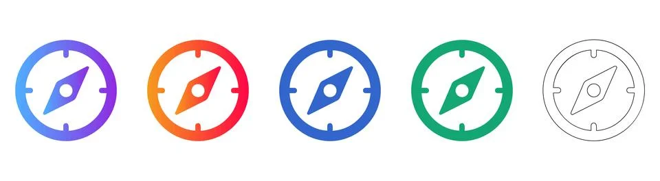 Compass Navigation Icon Set Stockillustratie