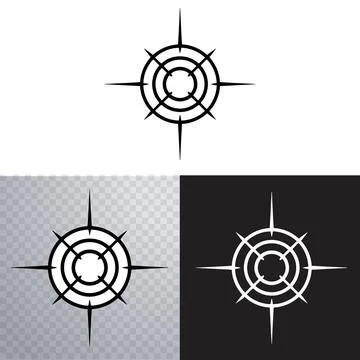 Compass navigation icon set, target and aim symbol vector Stock Illustration