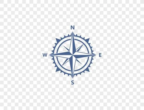 Compass, navigation icon on transparent background. Vector illustration, desi Stock Illustration