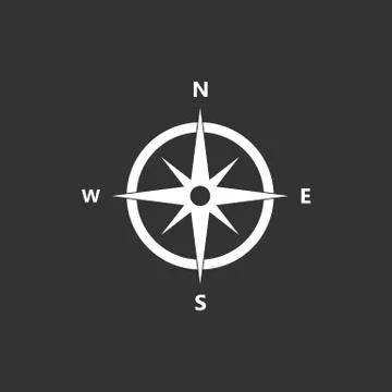 Compass, navigation icon. Vector illustration, flat design. Stock Illustration