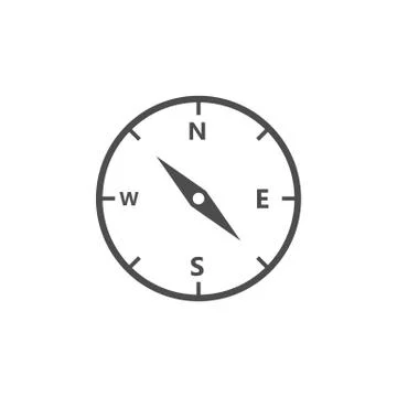 Compass, navigation icon. Vector illustration, flat design. Stock Illustration