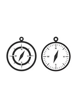 Compass Navigation Icons for Direction and Travel Stock Illustration