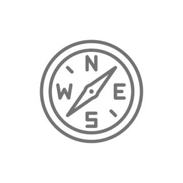 Compass, navigation line icon. Isolated on white background Stock Illustration