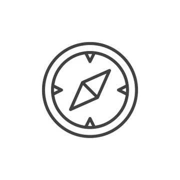 Compass, navigation line icon, outline vector sign, linear style pictogram 스톡 일러스트