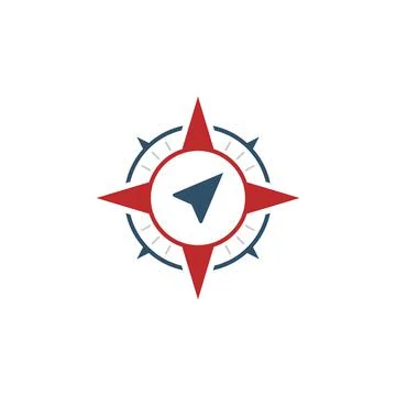 Compass with navigation logo design Stock Illustration