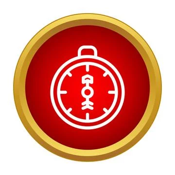 Compass navigation searching direction on a red background icon Stock Illustration
