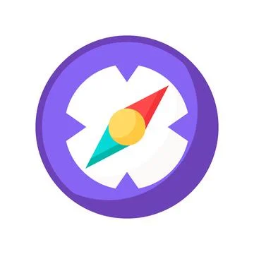 Compass navigation travel orientation location flat vector icon Illustration