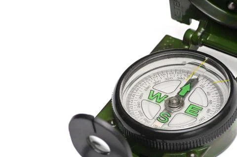 Compass for navigation on a white background Stock Photos