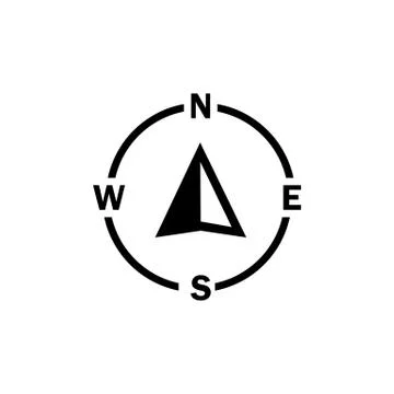 Compass navigator arrow icon on isolated white background. Eps 10 vector Stock Illustration