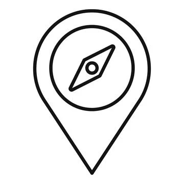 Compass needle pointing north inside location pin icon Stock Illustration