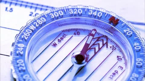 A compass needle turning, close-up Stock Footage 11333788