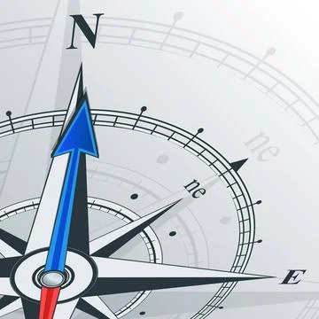 Compass north Compass with wind rose, the arrow points to the north. Illus... Stock Photos