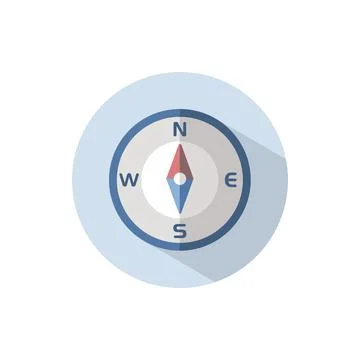 Compass north direction. Flat icon on a circle. Weather vector illustration イラスト素材
