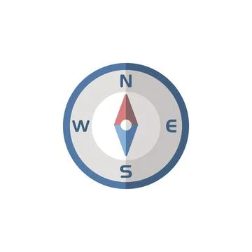 Compass north direction. Flat icon. Isolated weather vector illustration Stock Illustration
