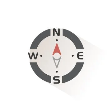 Compass. North direction. Isolated color icon. Weather vector illustration Stock Illustration