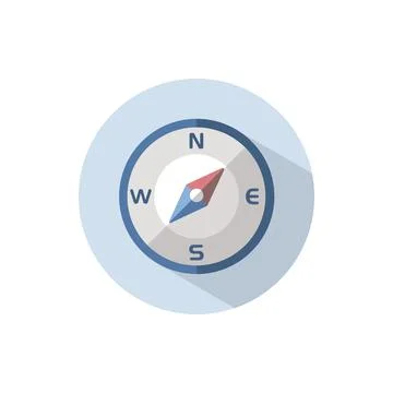 Compass north east direction. Flat icon on a circle. Weather vector illustrat イラスト素材
