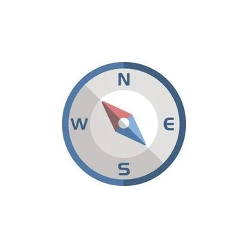 Compass north west direction. Flat icon. Isolated weather vector illustration Stock Illustration