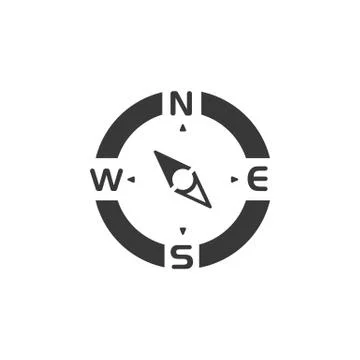 Compass. North west direction. Icon. Weather and map glyph vector illustratio Stock Illustration