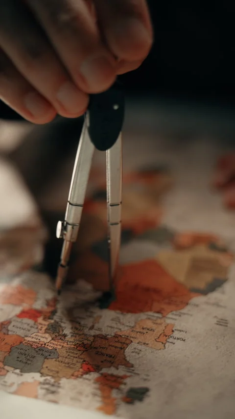Compass old Japanese military map Stock Footage 336568809