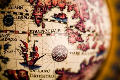 Compass on the old paper background Stock Photos