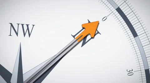 Compass with orange arrow Stock Footage 57441557