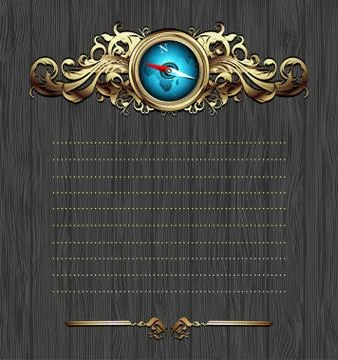 Compass with ornate frame Stock Illustration