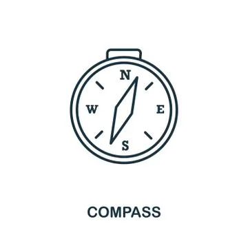 Compass outline icon. Simple element illustration. Compass icon sign design from Stock Illustration