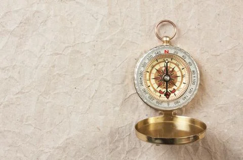 Compass on paper Foto stock