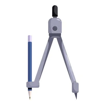 Compass with pencil drawing perfect circle for math or geometry class Stock Illustration
