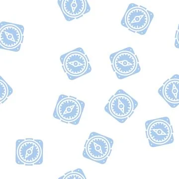 Compass pirate glyph vector seamless pattern Stock Illustration