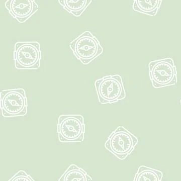 Compass pirate line vector seamless pattern Stock Illustration