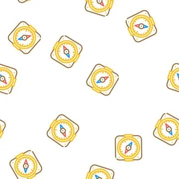 Compass pirate vector seamless pattern Illustrazione stock