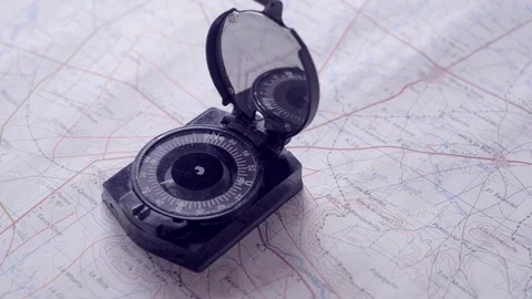 Compass on a plane. tracking shot Stock Footage 77446338