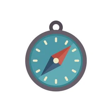 Compass pointing north showing direction on white background Stock Illustration