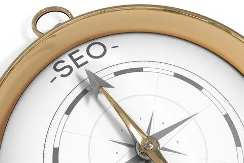 A Compass pointing to SEO Stock Illustration