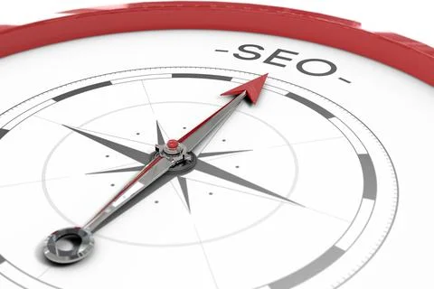 A Compass pointing to SEO Stock Illustration