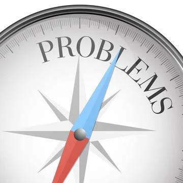 Compass problems detailed illustration of a compass with problems text, ep... Stock Photos