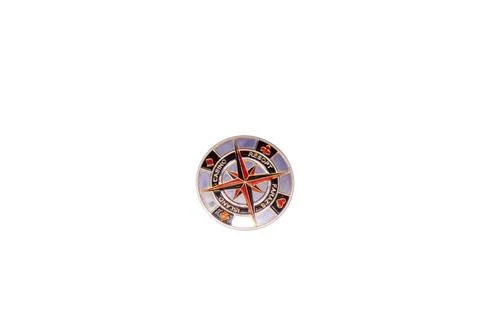 A compass is prominently displayed on a white background canvas Stock Photos