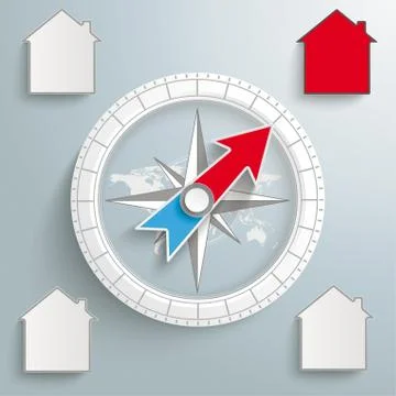 Compass proper real estate Stock Illustration