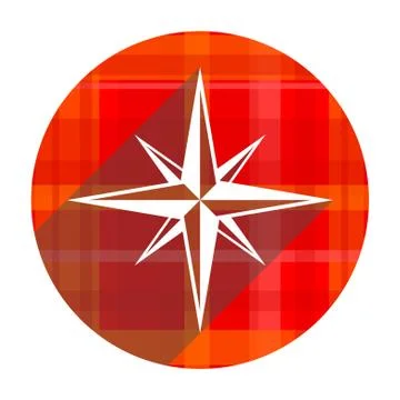 Compass red flat icon isolated. 库存插图