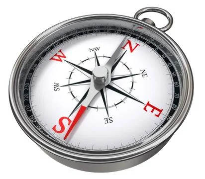Compass red, white and chrome Stock Illustration