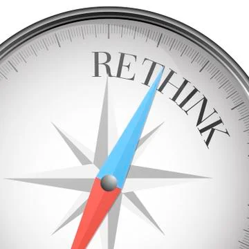 Compass rethink Stock Illustration