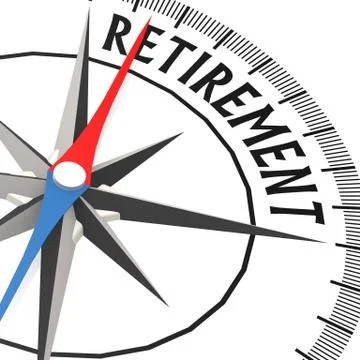 Compass with retirement word Stock Illustration