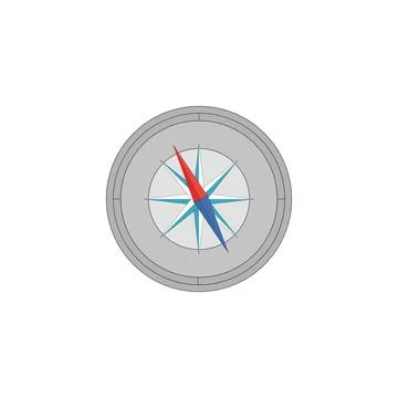 Compass in retro style. Vector art illustration. Travel vector icon. Stock Illustration