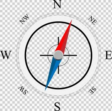 Compass rose flat style icon on isolated white background. Stock Illustration