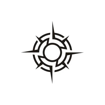 Compass Rose Global Globe Earth Adventure GPS navigation logo design Illustrazione stock