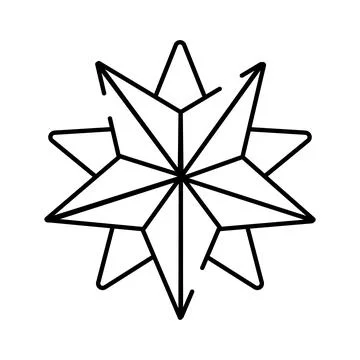 Compass rose guiding direction concept with geometric lines Illustrazione stock