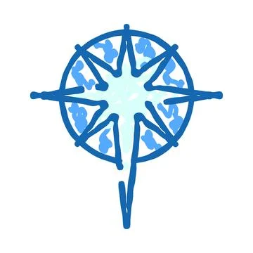 Compass rose guiding direction concept sketch Stock Illustration