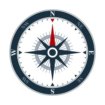Compass rose icon design, wind rose and navigation icon Stock Illustration