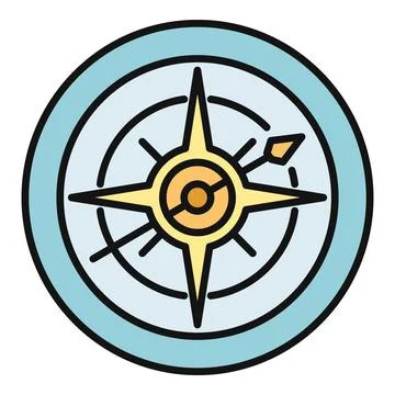 Compass rose icon showing navigation and direction Stock Illustration